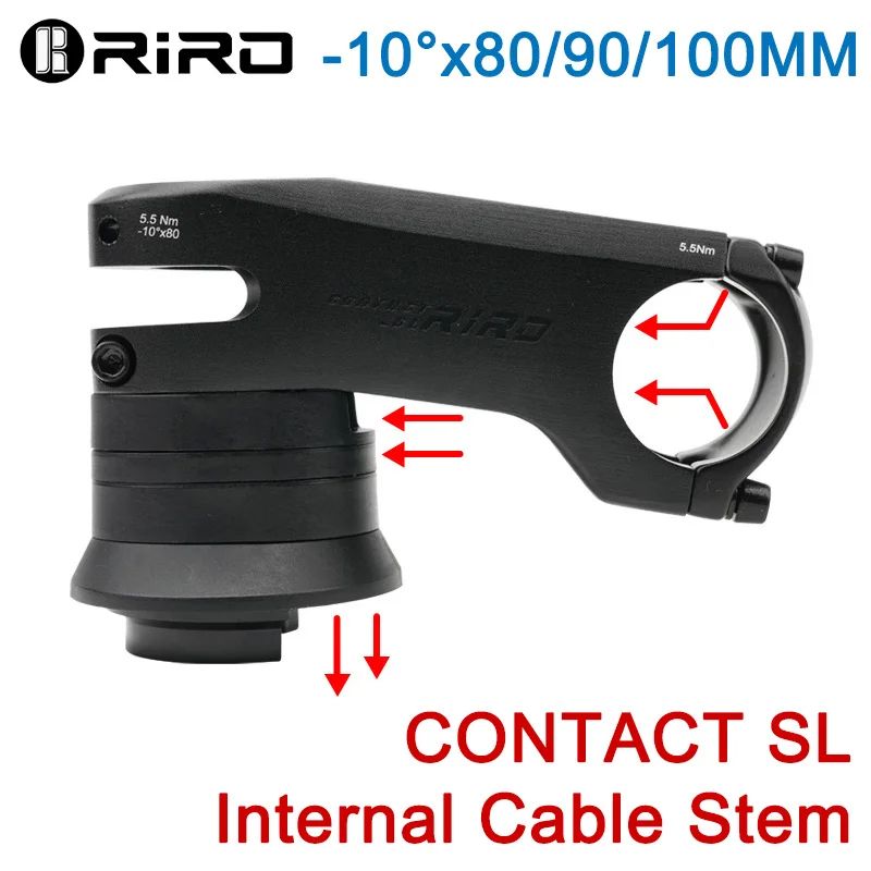 

RIRO Mountain Road Bike Handlebar Table 31.8mm Internal Cable Bicycle Power Stem for 28.6mm Fork Aluminum Alloy MTB Cycling Stem