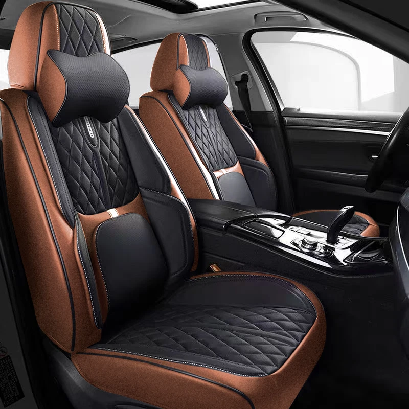 Universal Car Seat Covers Full Covered Durable Artificial Leather Seat Cushion for 90% Sedan SUV  Include Front and Rear Cover