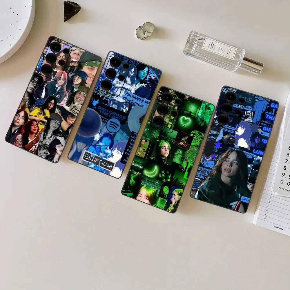 Funda de teléfono Musician B-Billie E-Eilish para Samsung S 20 21 22 23 Lite Plus, Funda Ultra transparente para móvil