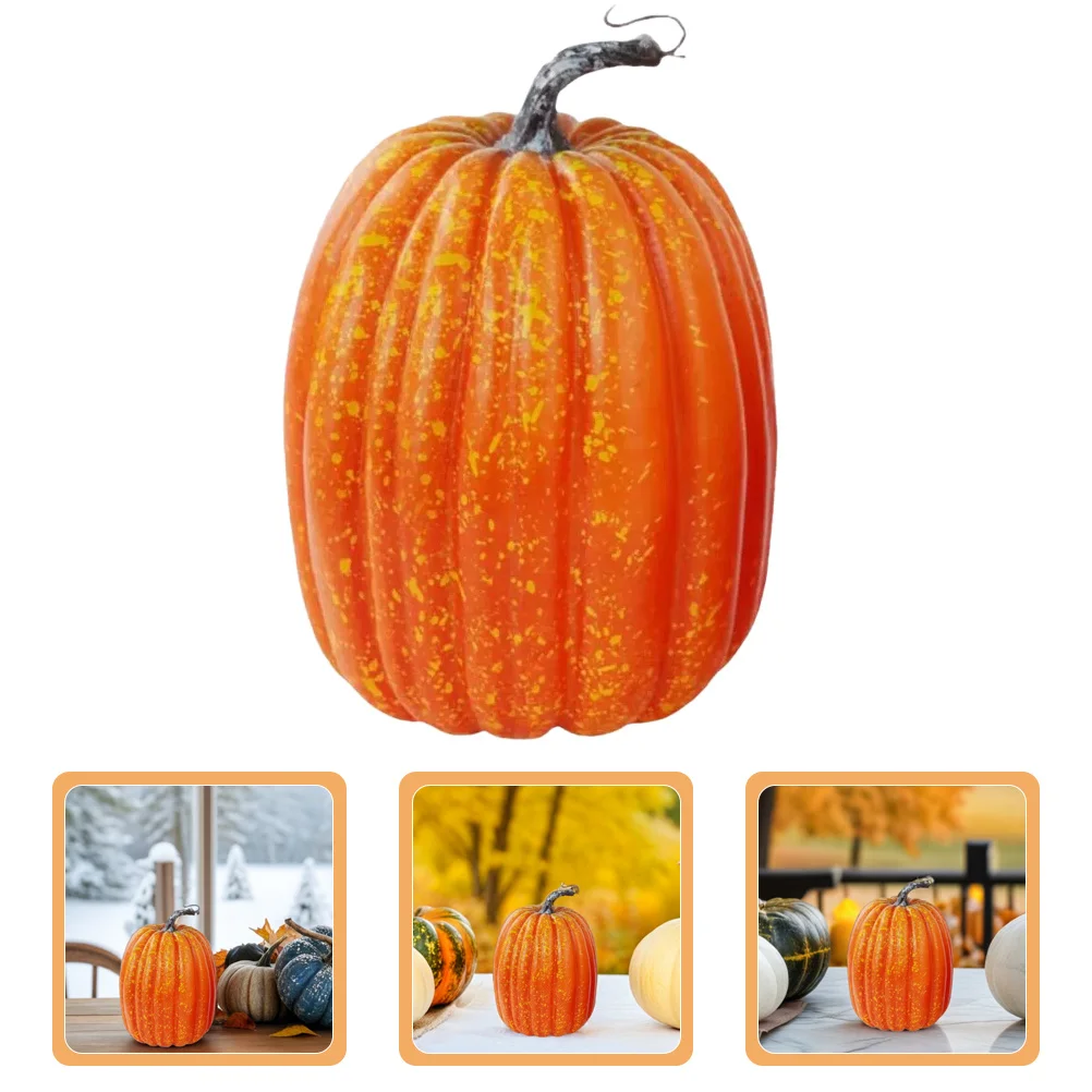 

Realistic 8.65 Inch Foam Pumpkins Decor - Oversized Artificial Fall Harvest Pumpkins for Festive Home Garden Outdoor Display