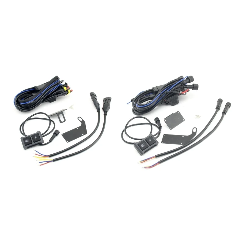 

68UF Motorbike LED Spotlight Fog Light Wiring Harness Cable Relays Wire High And Low Beam with Controller