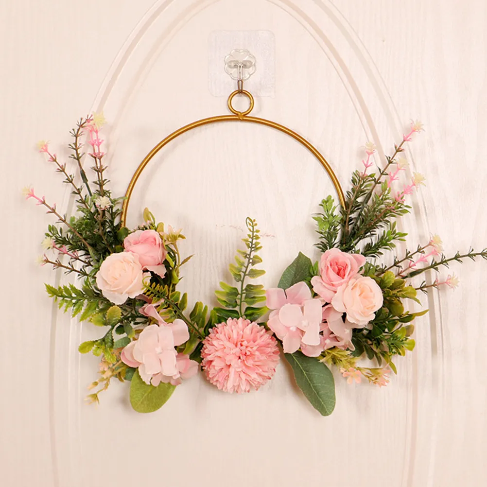 

Artificial Floral Wreath Nordic Style Simulation Green Leaves Wedding Decor Rustic Door Hanging Wreath Bridal Shower Birthday