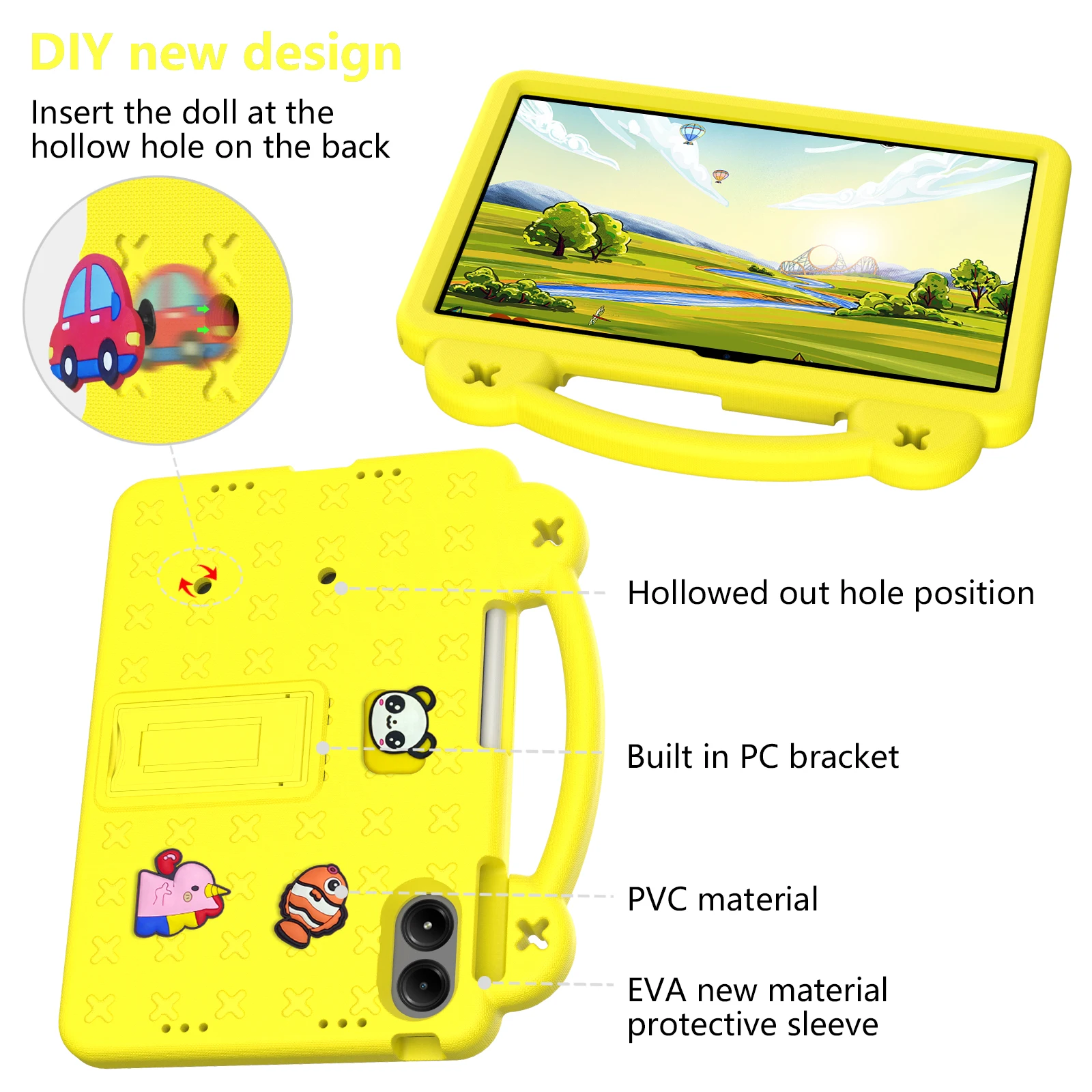 حافظة لهاتف Xiaomi Redmi Pad 2 Pro 12.1 بوصة 2025 غطاء لوحي EVA Bear لهاتف Redmi Pad Pro 12.1 بوصة غطاء حماية مقاوم للصدمات