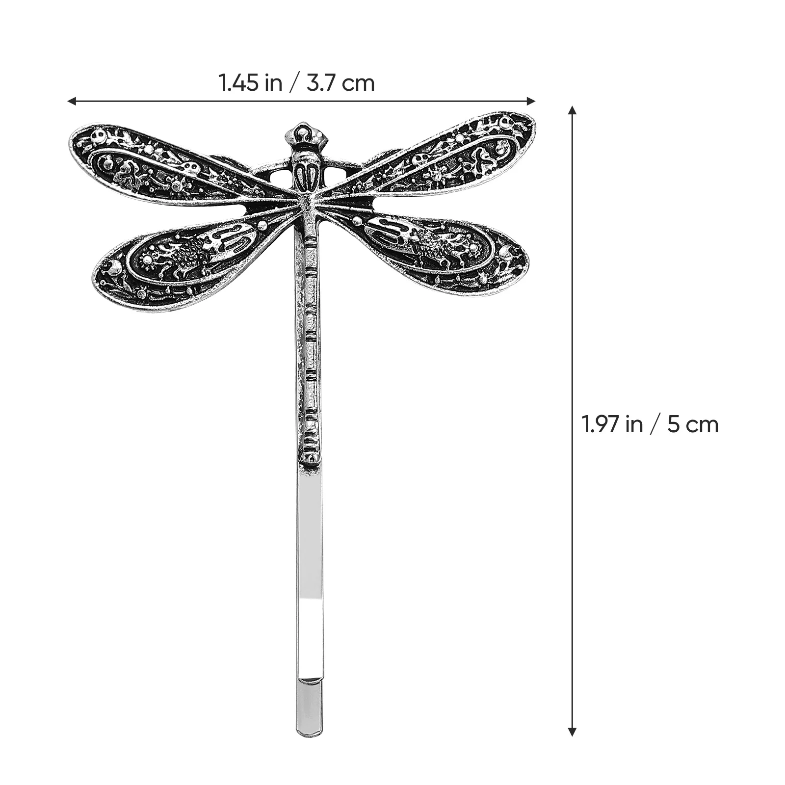 

4Pcs Metal Dragonfly Hair Clip Vintage Alloy Barrette Charming Hairpin for Christmas New Year Wedding Party Decoration