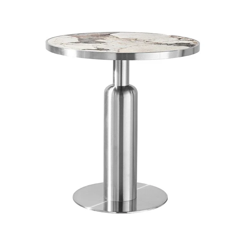 

Light luxury rock slab table catering high-end commercial hotel restaurant tables and chairs beauty salon stainless