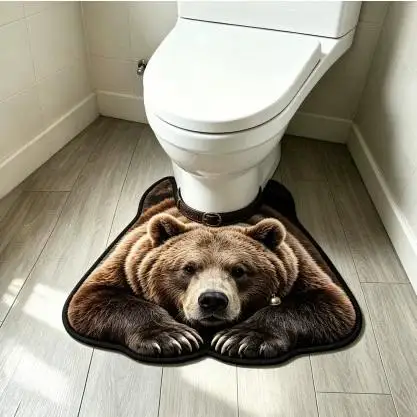 40x60cm Irregular Bathroom Floor Mat U-Shaped Toilet Rug Diatomaceous Earth Bathroom Floor Mat Absorbent Splash Proof Mat