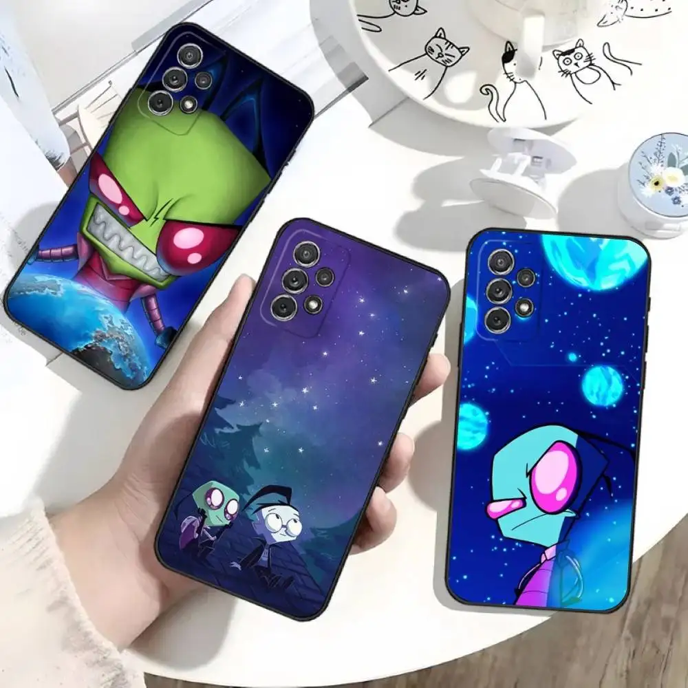 

Cartoon I-Invader Zim Phone Case For Samsung S25,S24,S21,S22,S23,S30,Ultra,S20,Plus,Fe,Lite,Note,10 Black Soft Shell