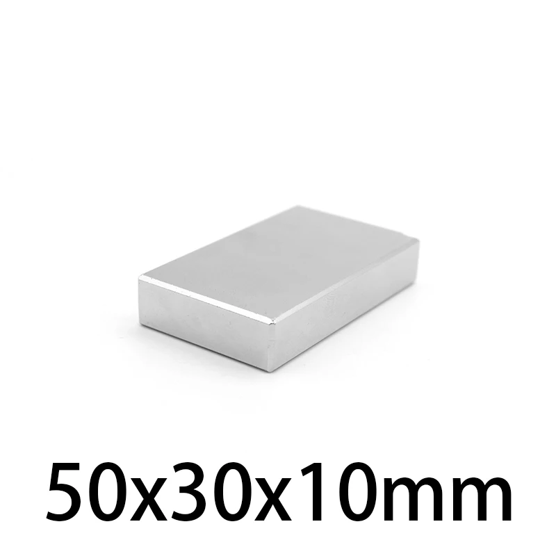 

Супермощные неодимовые магниты N35 50x30x10 мм, постоянный магнитный блок 50x30x10 мм, NdFeB, мощный магнит 50*30*10 мм