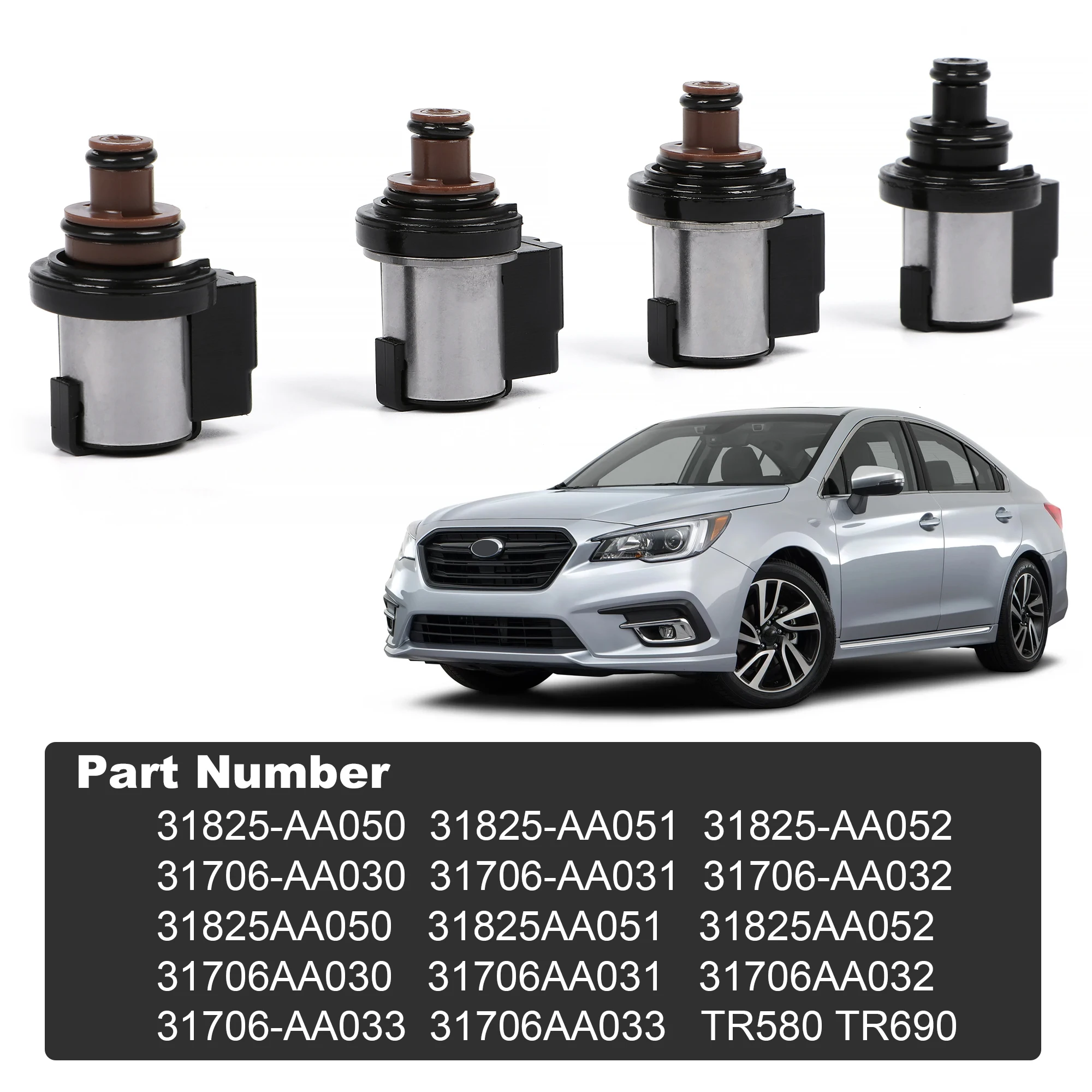 4 Pcs Transmission Solenoid Valves For Subaru Outback Levorg 2.5 XV Crosstrek 2.0 TR580 TR690