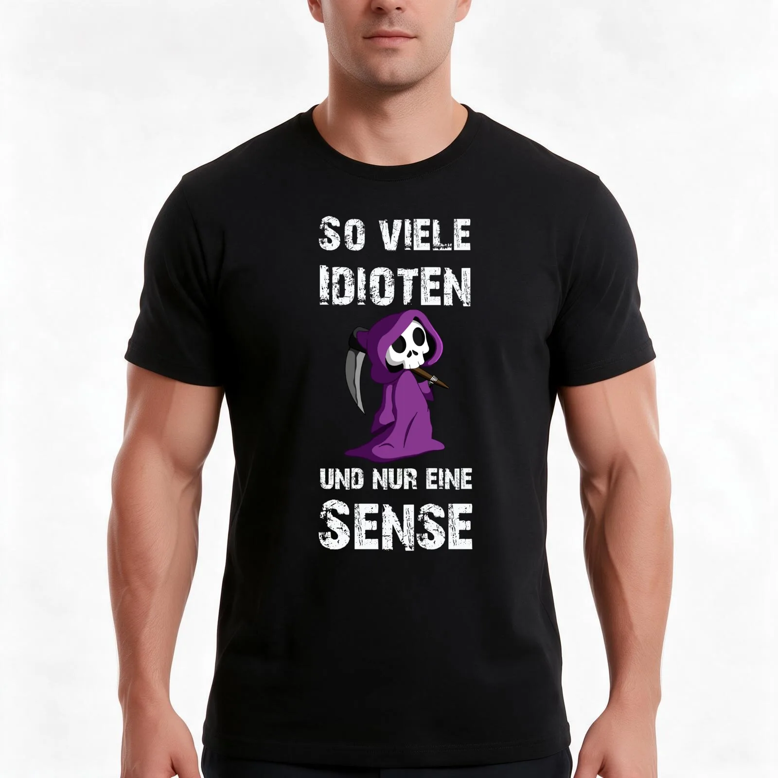 So many idiots just have a scythe of sarcasm irony T-Shirt, Summer Casual Cotton Tee, Oversized Streetwear Tops, 100% Cotton