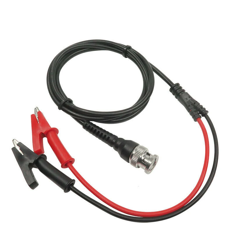 JX 1 Uds enchufe macho BNC a doble gancho Clip de cocodrilo conector Banana cable de prueba para osciloscopio/multimetro