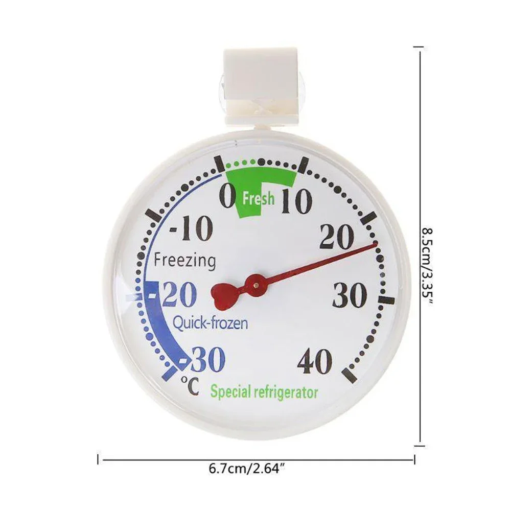 Mini Round Temperature Sensor Meter -30-40°C Analog Thermometer for Refrigerator Freezer Cooler Kitchen Pointer Temperature Test