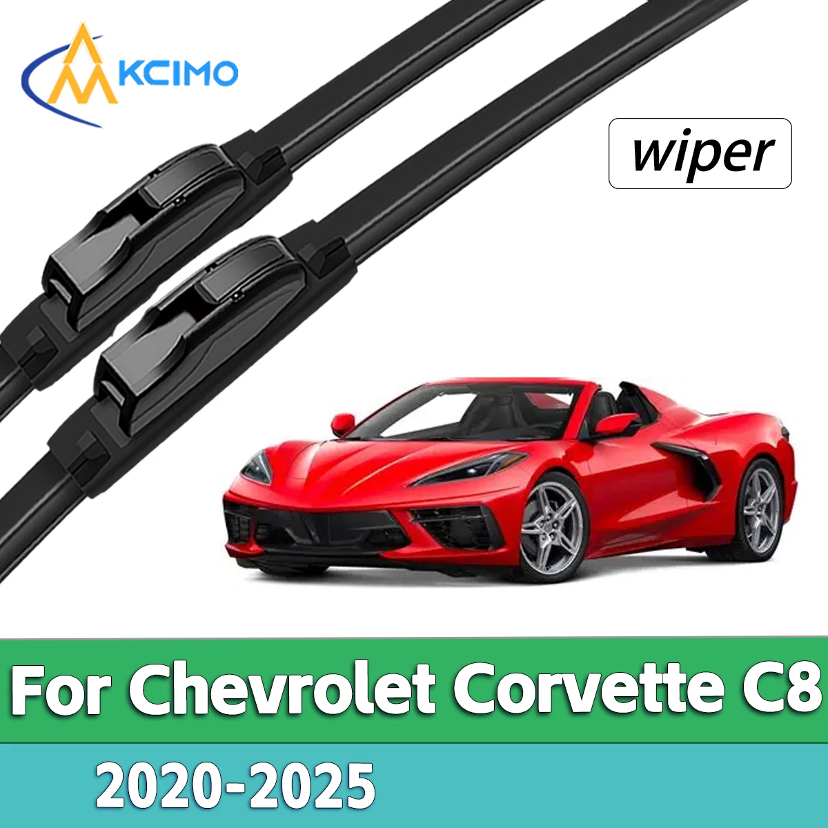 

Windscreen Rain Wiper Blade Rubber Assembly for Chevrolet Corvette C8 2020-2025 Smooth Quiet Front Windshield Wipers