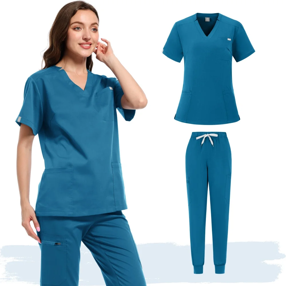 Uniformes chirurgicaux d'infirmière médicale, vêtements de travail à col en v pour Salon de beauté de médecin d'hôpital, ensembles de gommages de pharmacie clinique, soins infirmiers pour médecins de Spa
