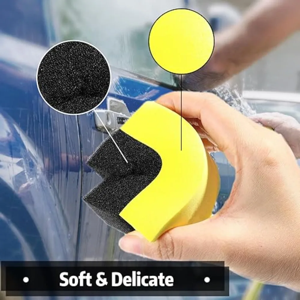 10Pcs Car Wheel Hub Cleaning Sponge Waxing Polishing Sponge Wash Cleaning Tool Car for Car Glass, Painted Steel Porcelain