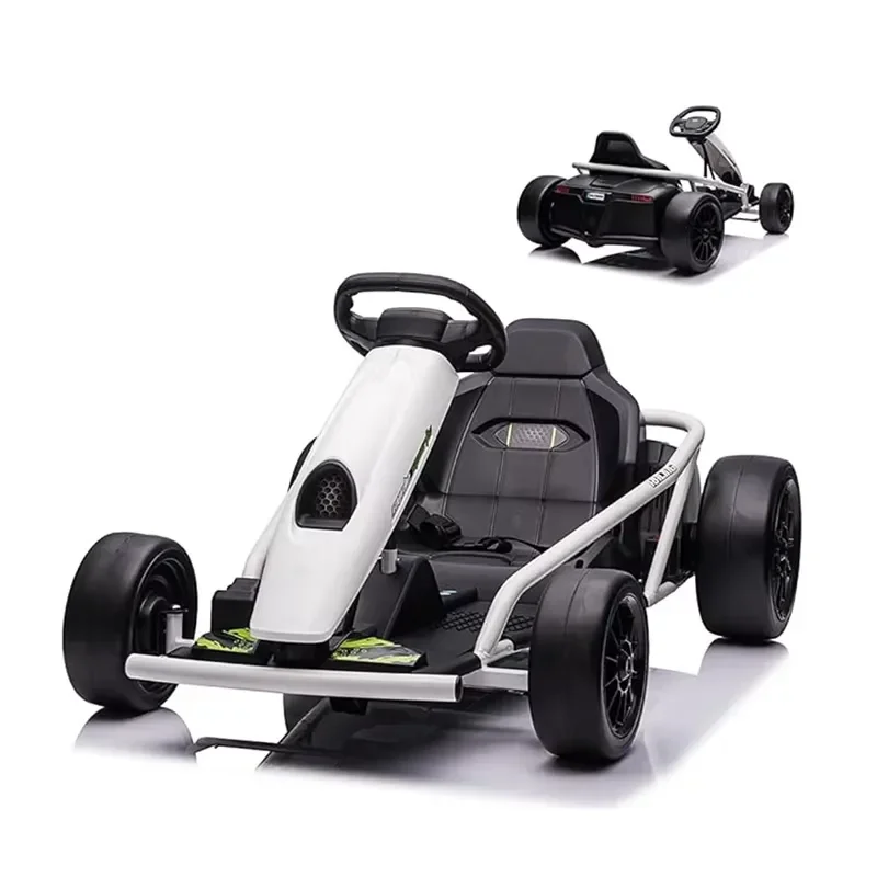 24V Electric Go Kart for Kids 7A Battery Powered Ride On Car Outdoor Toy Vehicle for Boys Girls Age 6 Plus Teenagers Drifting
