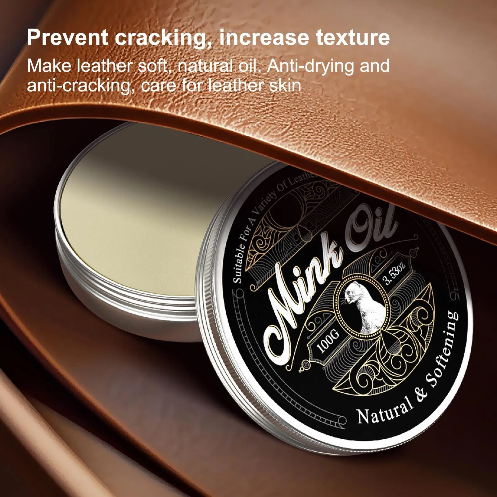 Leather Care Cream Paste Natural Leather Conditioner Genuine Leather Mink Cream Care Oil Refurbishing for Boots Shoes Clothing