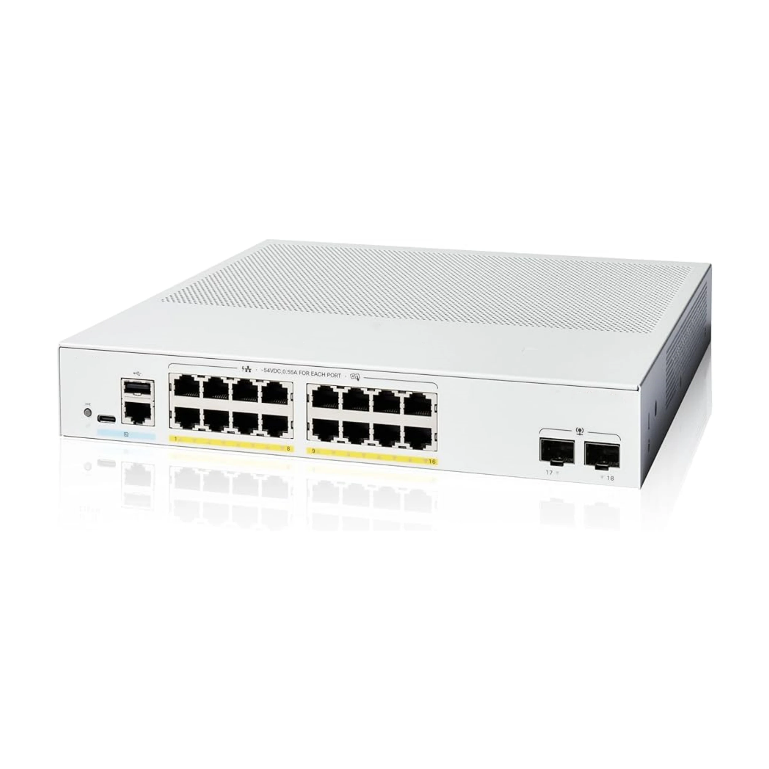 Factory New C1300-16P-2G Managed Switch 16-Port Gigabit Ethernet PoE with 2x1GE SFP Stackable SNMP QoS Enabled 1 Year Warranty