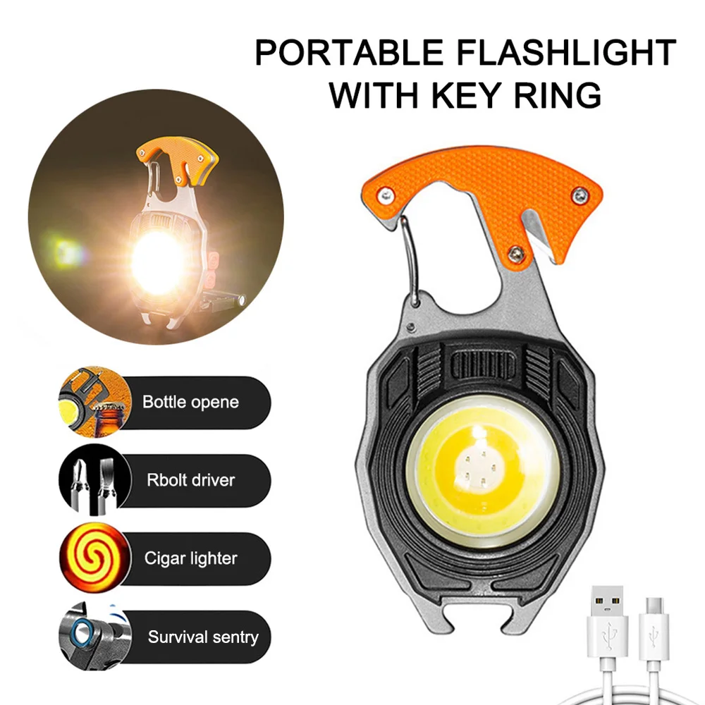 COB Lantern mutifuntion torcia portatile Pocket Work Light Outdorr campeggio pesca arrampicata LED Light apribottiglie Hook