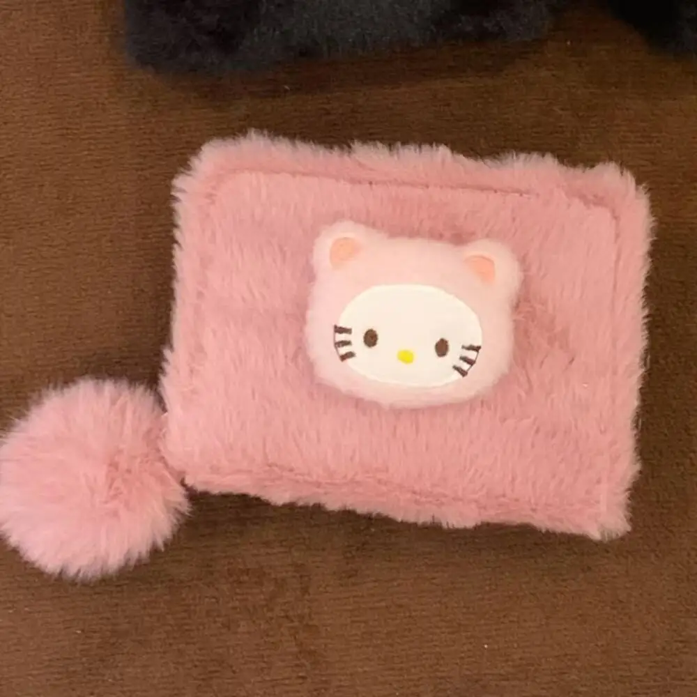 Sanrio Hello Kitty-cartera de felpa con cremallera de 13Cm, tarjetero, monedero, cambio suelto, cosméticos, almacenamiento multicapa, regalo de Navidad para Amiga