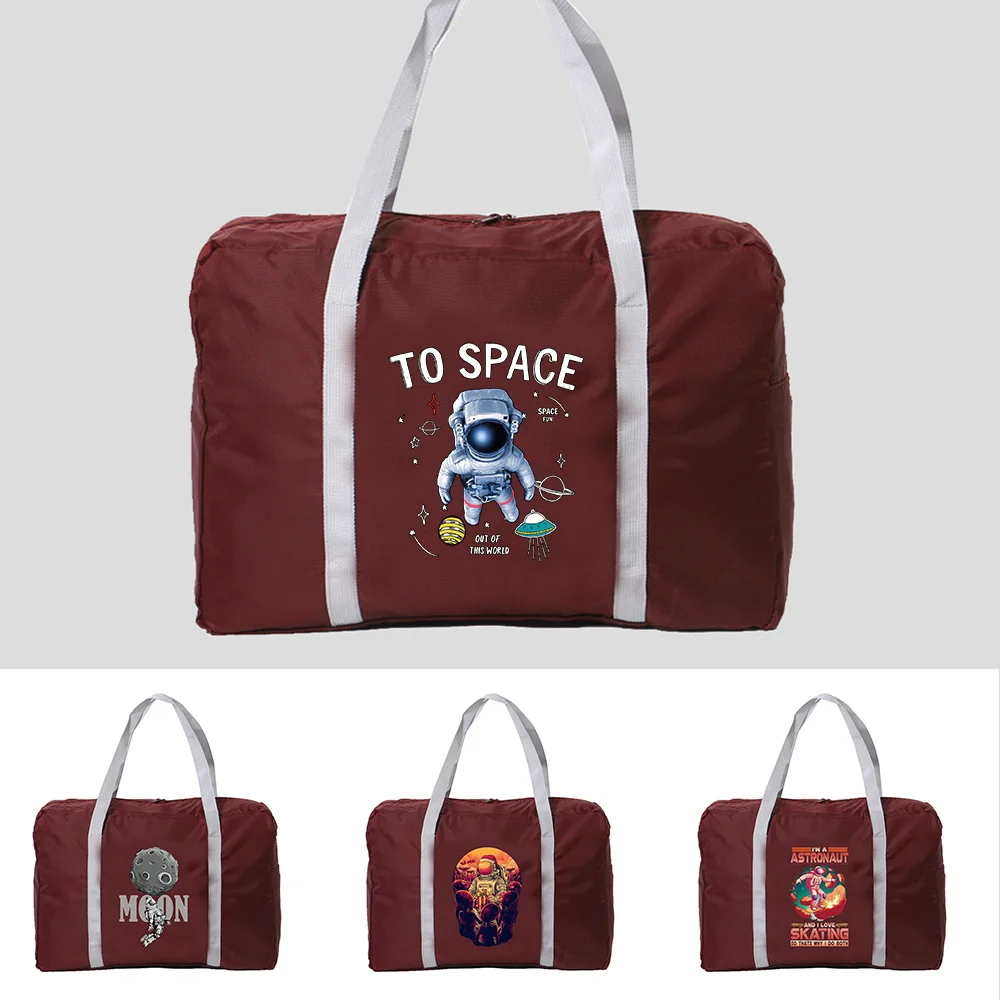 

Travel Bag Unisex Foldable Duffle Bag Organizers Large Capacity Portable Luggage Bag Travel Astronaut series print Accessories