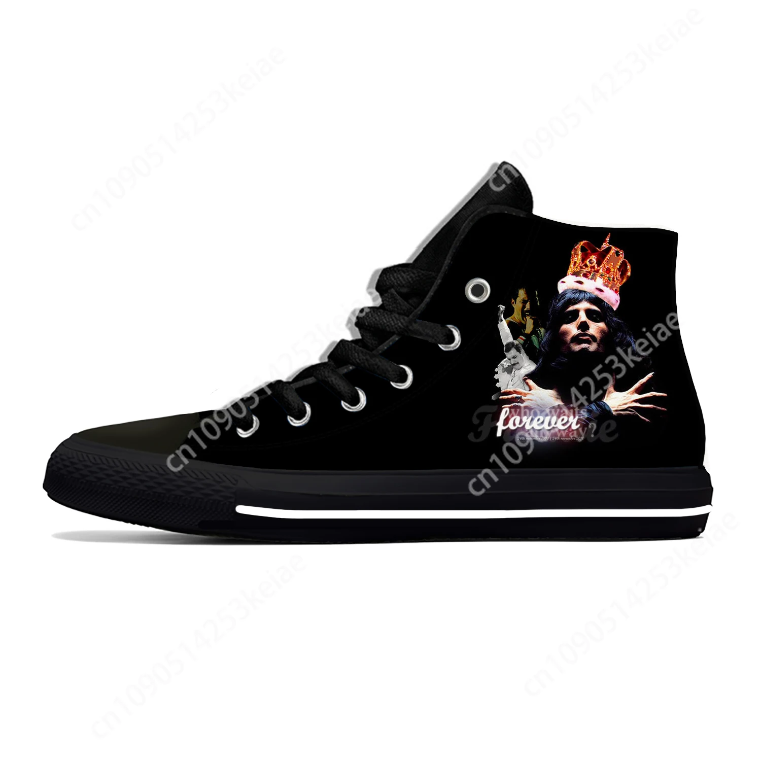 Freddie Mercury Queen Rock Band Music Singer Casual Shoes High Top Lightweight Breathable Board Shoes Men Women Custom Sneakers image 3