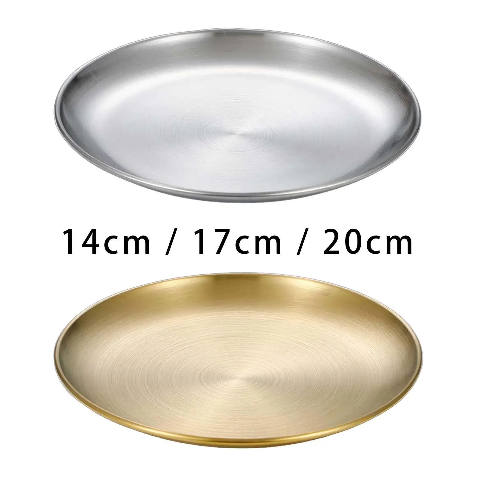 Edelstahl platte wieder verwendbares Geschirr stapelbar Servier platte runde Metall Essteller für Grill Dessert Home Outdoor Hotel