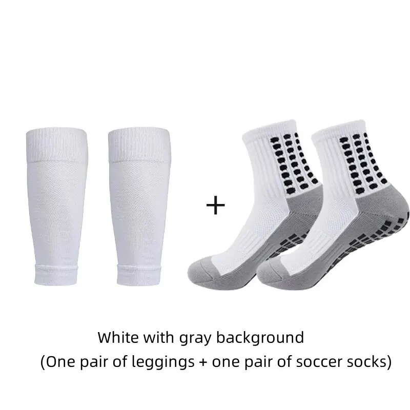 A Pair Of Soccer Socks And Soccer Board Leg Protectors Sports Knee Pads Anti-Friction Training Anti-Slip Bottom Dot Glue