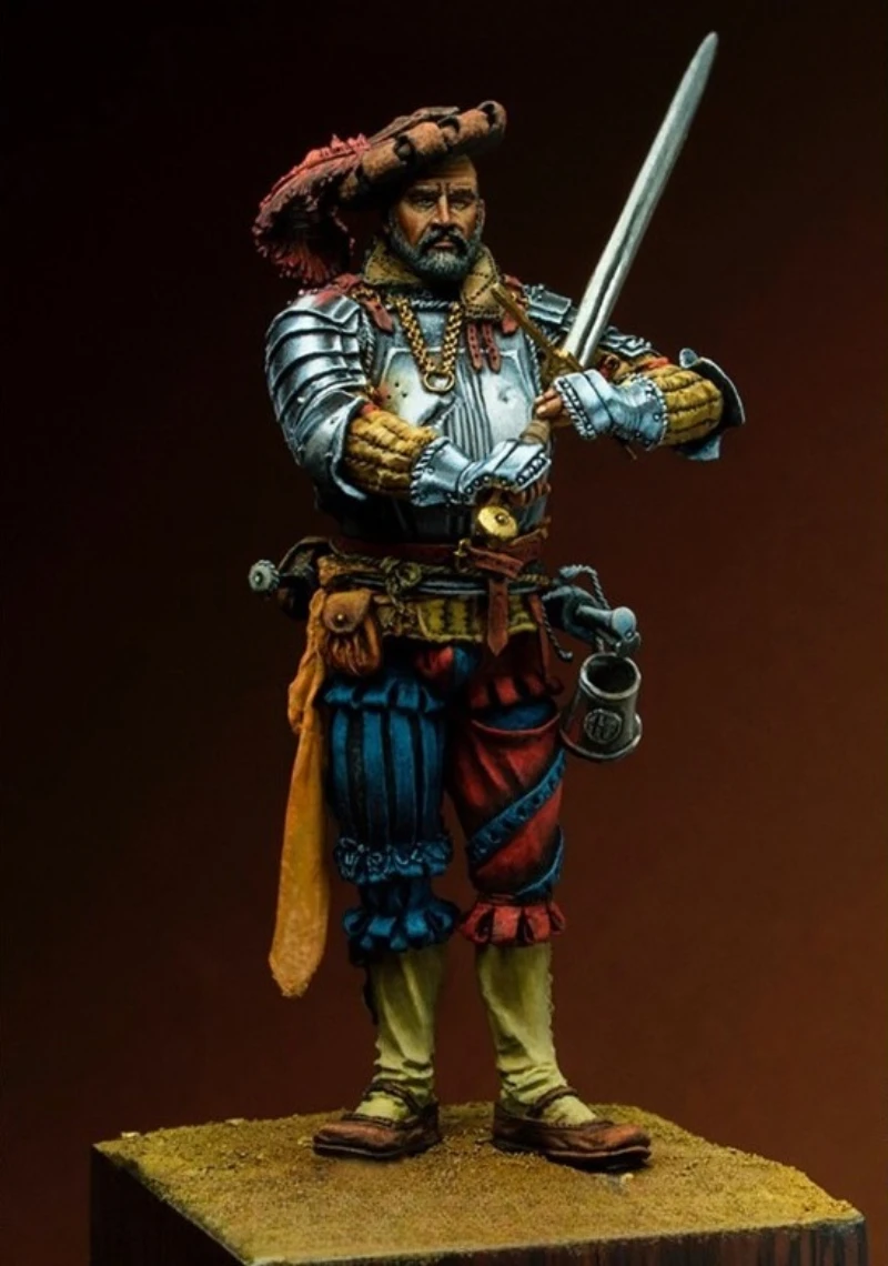 

1/24 Scale 75mm Die-Cast Resin Figure Model Kit Ancient Pirate Warriors Grutte Pier Miniature Toys Unassembled Unpainted Diorama