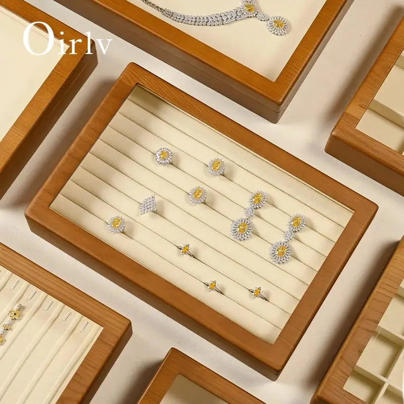 

Oirlv Wooden Jewelry Tray Multi-Functional Jewelry Storage Box for Rings, Earrings & Necklaces Premium Wood Jewelry Organizer