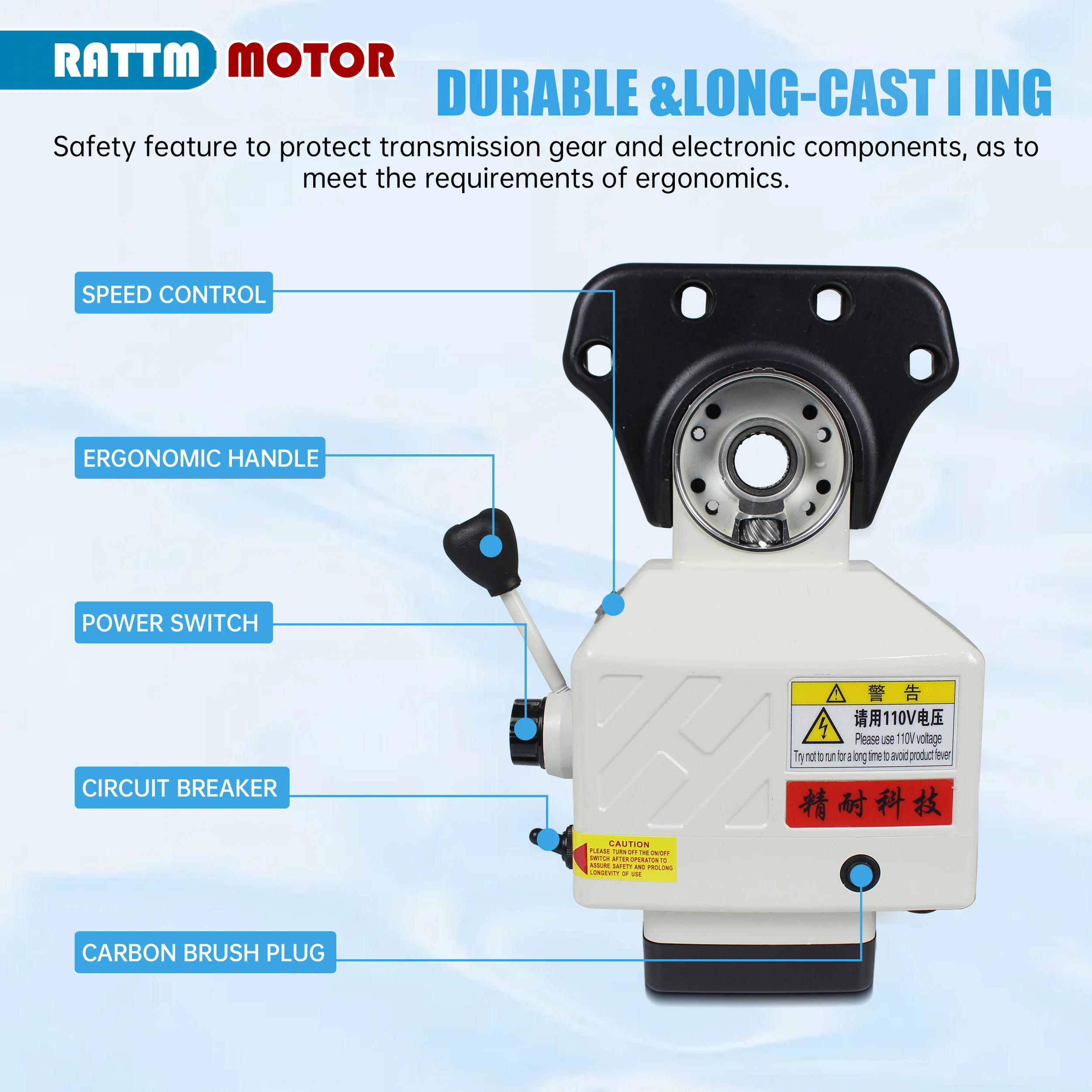 400S X Axis Power Feed Kit For Bridgeport Milling Machine 0-200RPM 650 in-lb Torque Low Noise Precise Bearing Durable