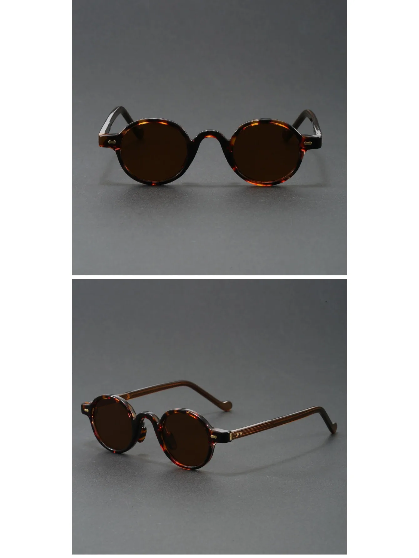 Orange Retro kleine runde Sonnenbrille für Damen und Herren, klassische Luxusmarke, Designer, beliebte Steampunk-Ton-Hip-Hop-Sonnenbrille UV400 – Detail 5