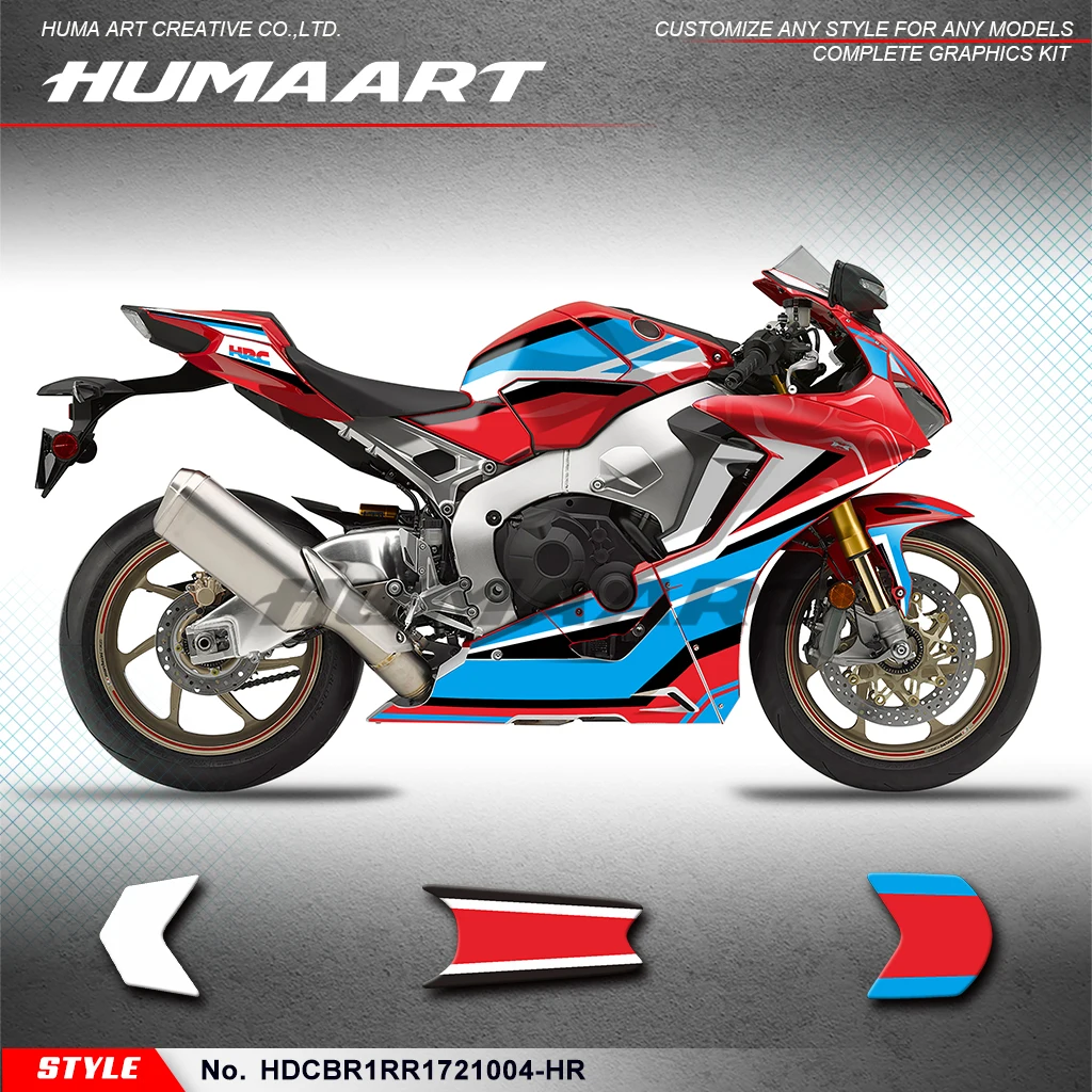 

HUMAART Motorcycle Sticker Durable Vinyl for Honda CBR1000RR CBR 1000RR 2017 2018 2019 2020 2021 2022,Shield, HDCBR1RR1721004-HR