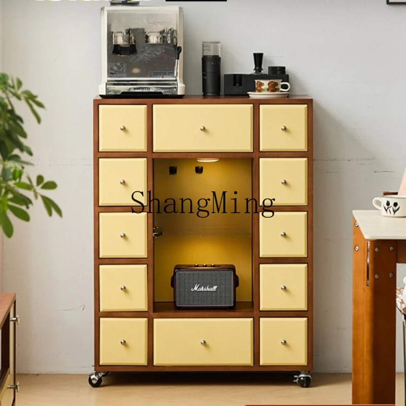 

SM high-end solid wood living room chest bedroom simple storage display cabinet grid drawer cabinet
