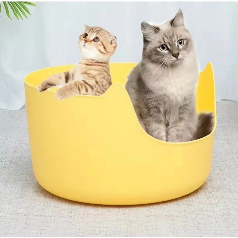 Super Semi-enclosed Cat Toilet Spatter-proof Cat Cleaning Tool Giant Cat Litter Box