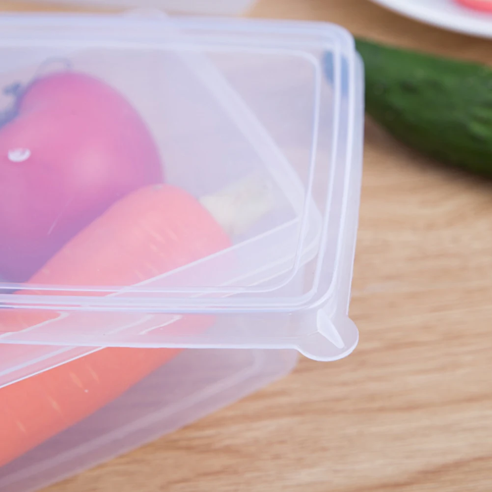 

6pcs Plastic Food Storage Containers Compact Fridge Freezer Bins Lightweight Reusable Household Organizer for Grains