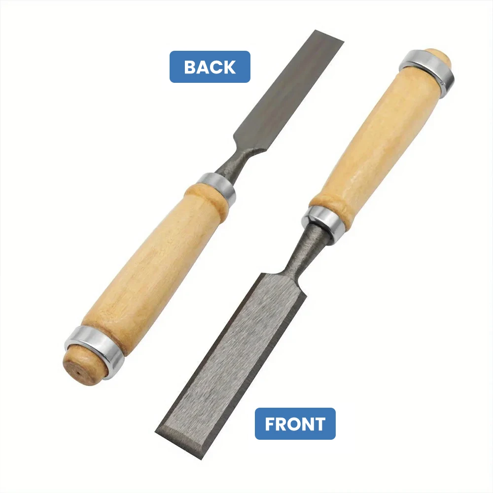 4-Piece Wood Chisel Set – 8/12/16/20mm Ergonomic Wood Carving Tools with Comfortable Beech Handles, LA-AA141