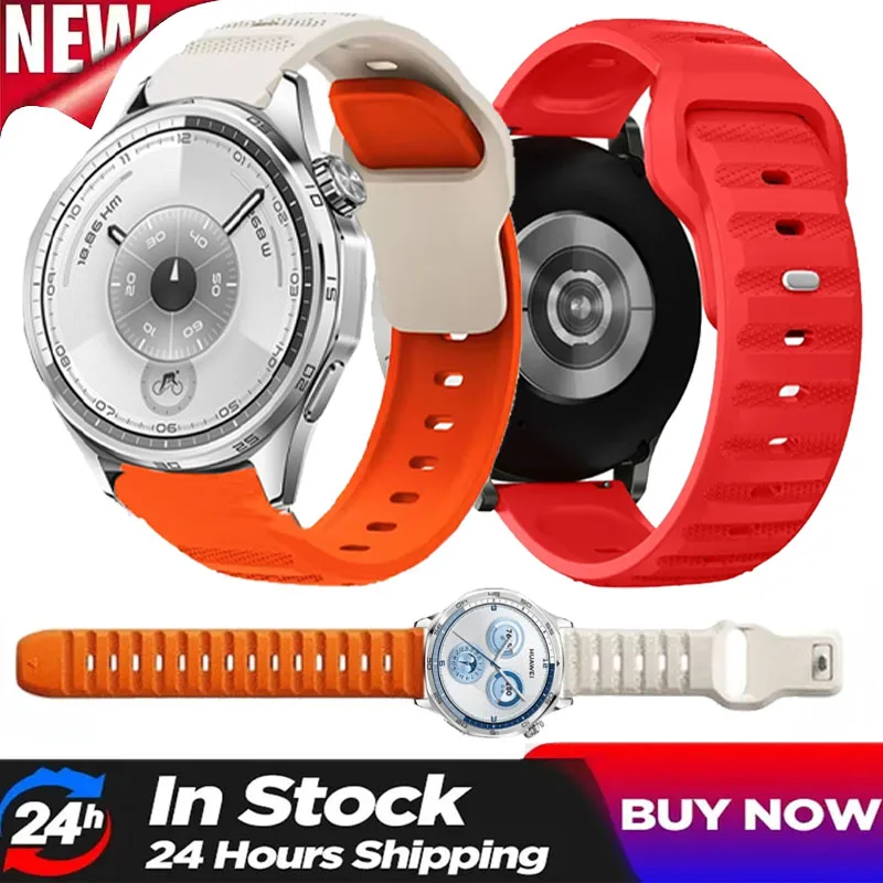 22mm 20mm Silicone Strap for Huawei Watch GT6 5 4 46mm Breathable Sports Wristband for Amazfit Active 3 2/2Square Balance 2 Max