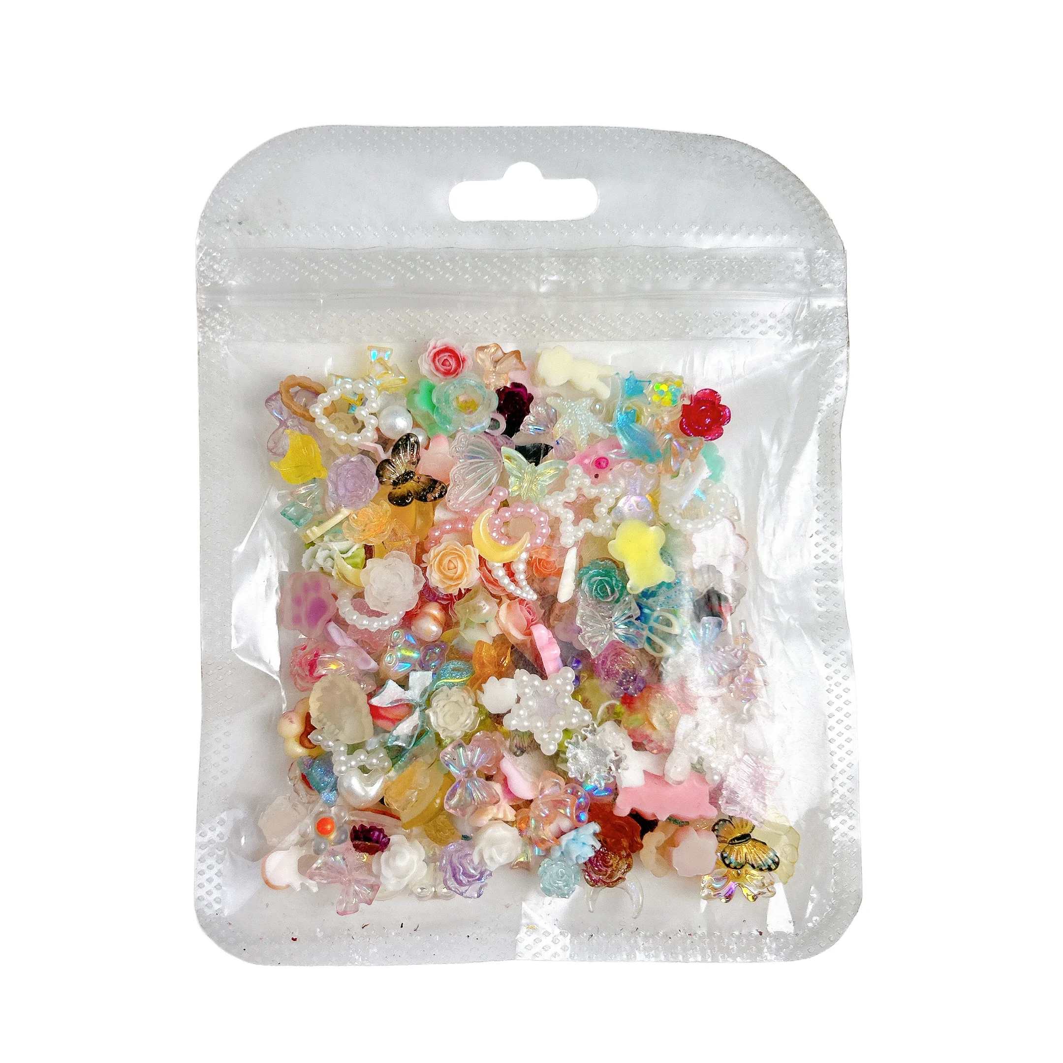 50PCS 3D Willekeurige Gemengde Citroen Boog Hart Hars Nail Art Decoraties Creatieve Gesimuleerde Bloem Dier Blind Box Nail Charms voor DIY - afbeelding 2
