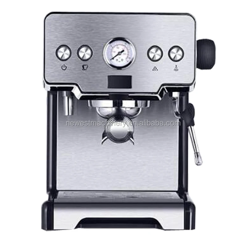 Roestvrij staal Italiaans koffiezetapparaat espressomachine 15bar halfautomatische koffiemachine met pomp voor thuis 1450W