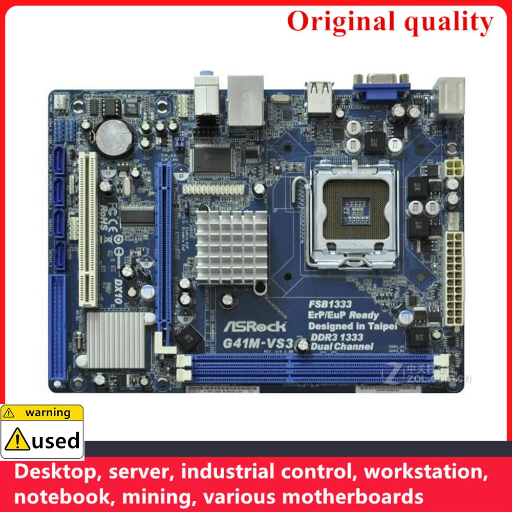 

Used For ASROCK G41M-VS3 G41M Motherboards LGA 775 DDR3 8GB M-ATX For Intel G41 Desktop Mainboard PCI-E2.0 SATA II USB2.0