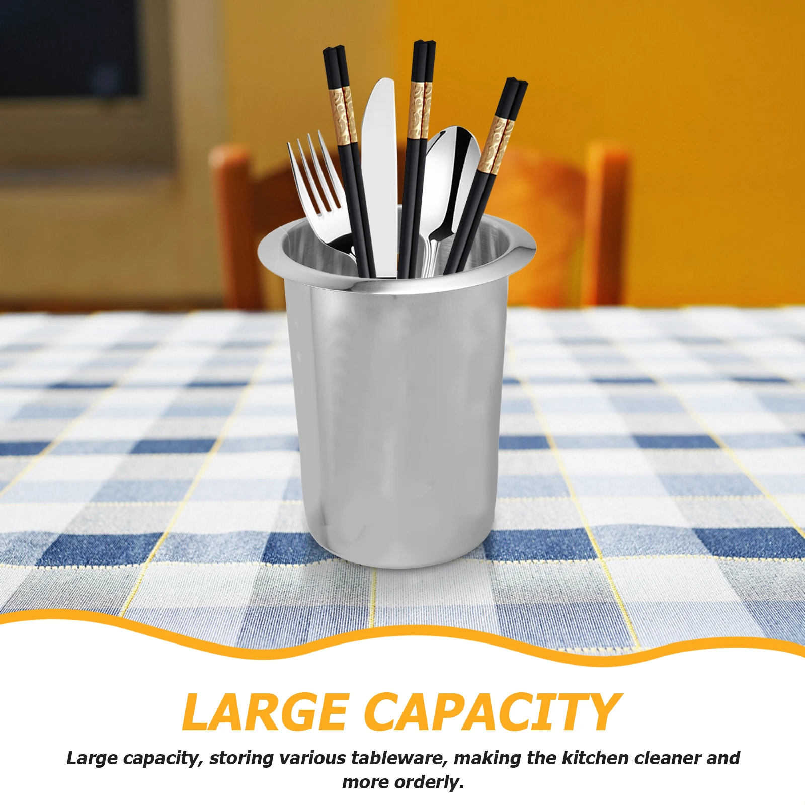 

Stainless Steel Cutlery Holder Kitchen Utensil ganizer Dinnerware Storage Spoon Fork Chopstick Basket Practical Solution