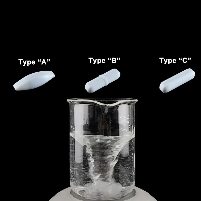 PTFE Magnetic Mixer Stir Bar Corrosion Resistant Plain Spinbar Biological Stirrer Stirring Bar Rod Chemical Research , 5pcs