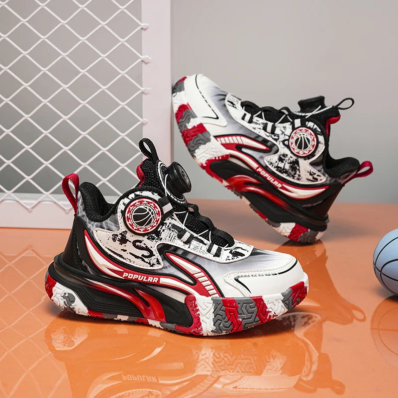 أحذية كرة السلة عالية الجودة للأولاد موضة الأزرق مقبض منصة أحذية رياضية للأطفال المدربين مريح عدم الانزلاق أحذية رياضية للأطفال