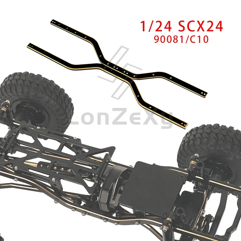 Brass Main Chassis Frame Rail Pair Upgrade Parts For Axial SCX24 90081 1/24 RC Crawler Car Black Brass Optional
