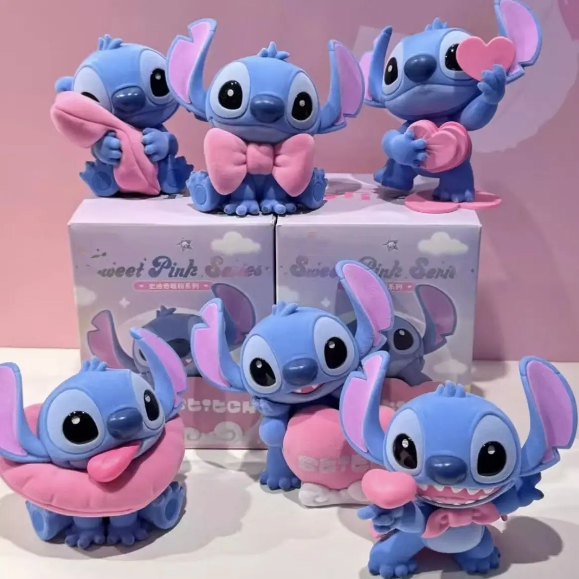 

MINISO 2025 New Authentic Stitch Warm Pink Series Blind Box Trendy Toy Stitch Doll Cute Desktop Ornament Birthday Gift