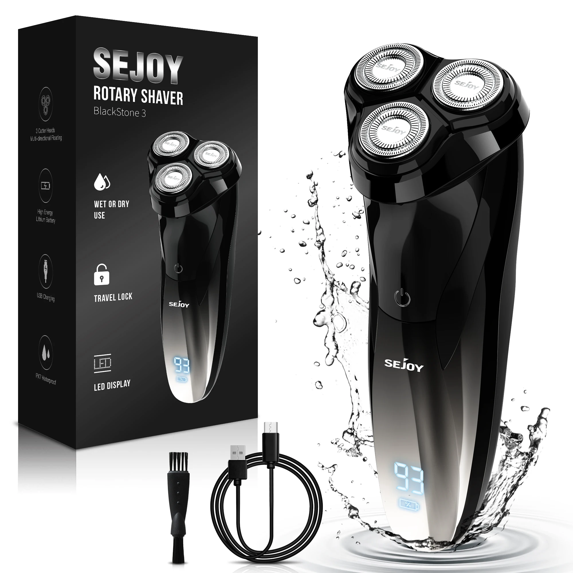 

Sejoy Electric Shaver For Men Wet & Dry Electric Razor Shaving Machines With Pop Up Trimmer For Travel Home Rechargeable Trimmer