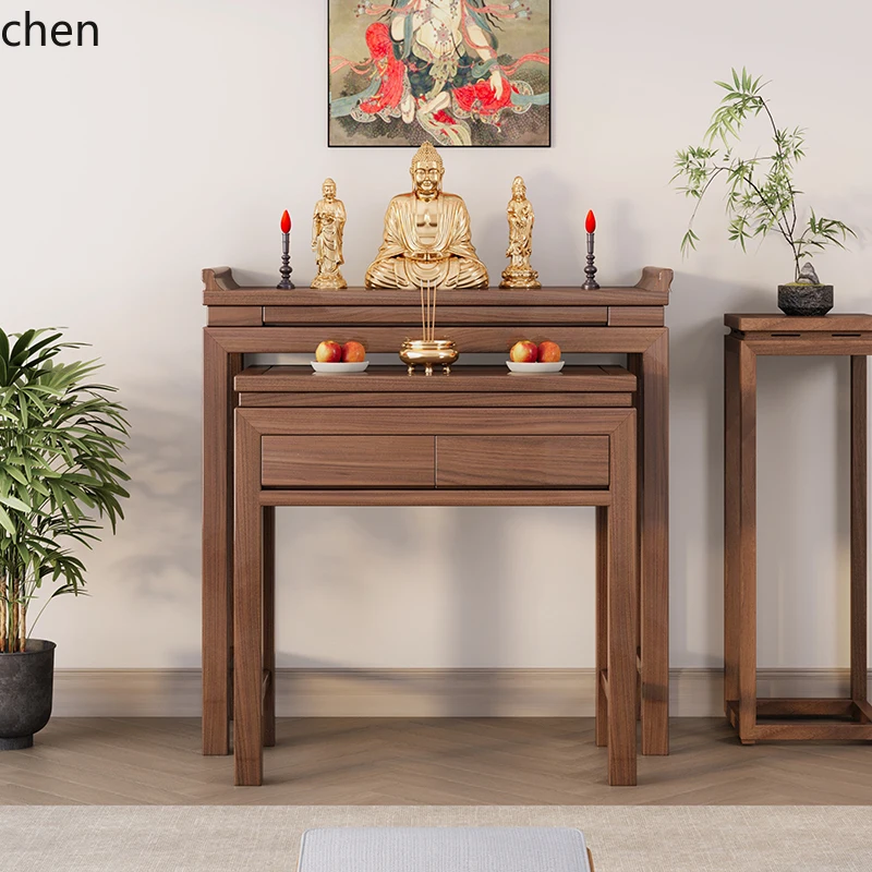 incense table household Guan Gong Buddhist platform God of Wealth black walnut table Buddhist niche household table