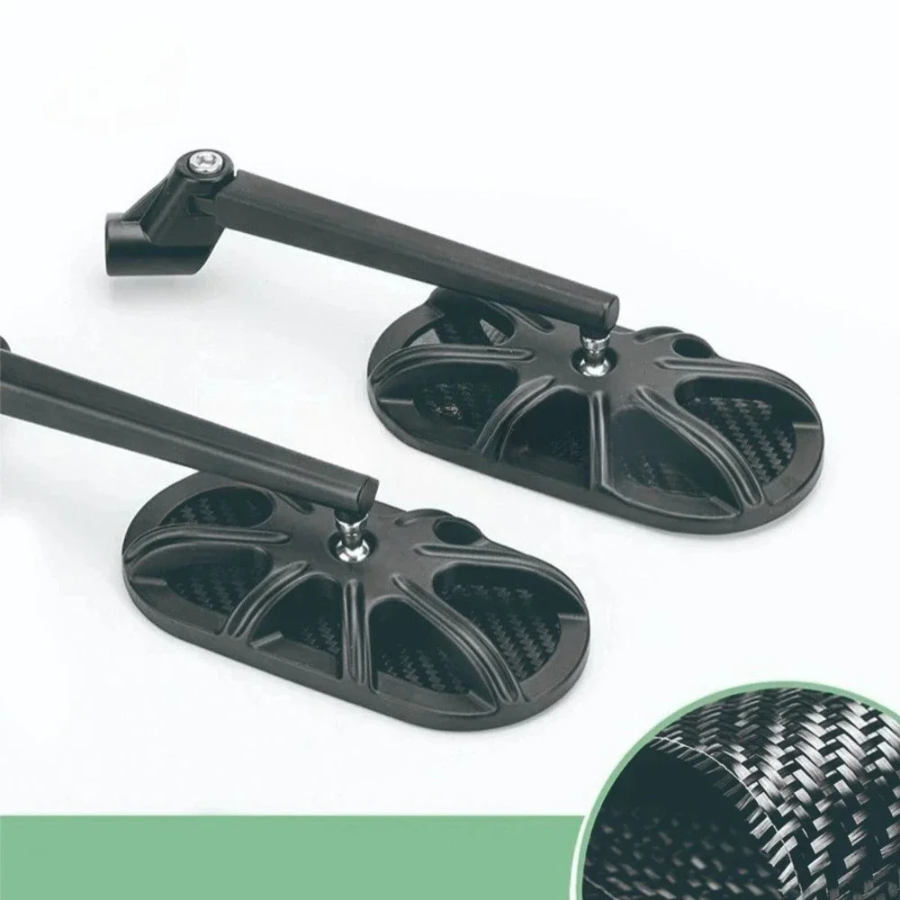 WB2 Matte Black Carbon Fiber Pattern Motorcycle Mirror Adjustable 360 Degree 10mm Thread Universal Street Sport Scooter