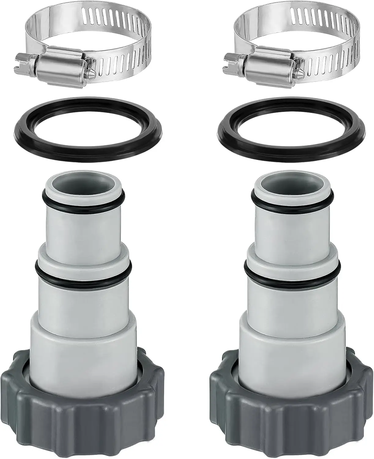 

Pool Hose Adapter A - Conversion Connector for 1.5"&1.25" Hoses with Clamps Gaskets, Replacement Parts fits Intex Filter Pumps